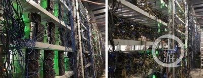 State-of-the-art cryptocurrency mining farm showcasing rows of powerful mining rigs
