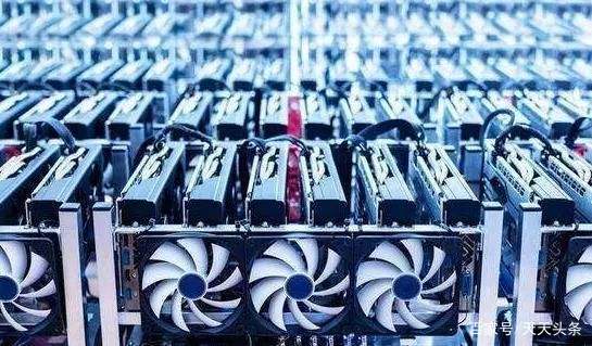 State-of-the-art Bitcoin mining rig humming with activity
